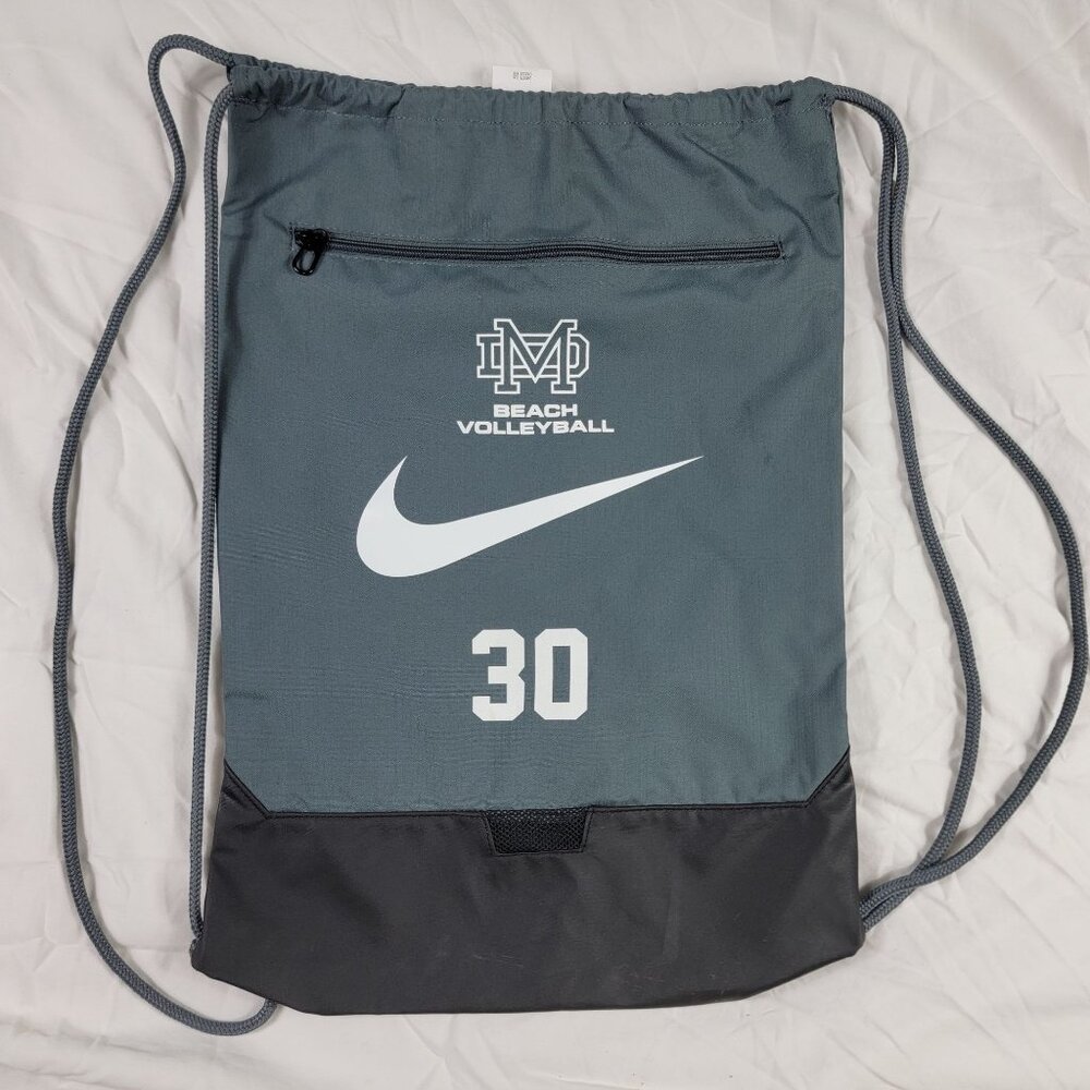 Nike DM Beach Volleyball Gray Drawstring Backpack Lightweight Gym Travel Casual